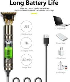 Golden Panther Professionele Draadloze Tondeuse - Trimmer Mannen - Scheerapparaat - Geschikt Voor Haar & Baard - Trimmer Lichaam - Bodygroomer Heren - Precision Detailer - Shaving Men -Lichaamsverzorging Winkel 1028x1200 3