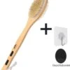 Blubs® – Houten Badborstel – Dry Brush – Rug Scrubber – Lichaamsborstel – Rugborstel Douche Met Steel – Huidborstel – Rugborstel Hout – Houten Badborstel Met Steel – Doucheborstel Met Steel – Houten Borstel – Droogborstel – Massage – Zwart