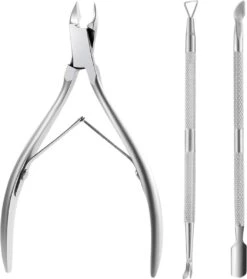 3 Delige Nagelriem Knipper Set - Cuticle Pusher Duwer Verwijderaar Trimmer Mesje - Bokkenpootje Nagels