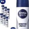 NIVEA MEN Sensitive Protect Deodorant Spray - 6 X 150 Ml - Voordeelverpakking