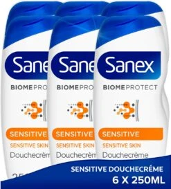Sanex BiomeProtect Dermo Sensitive Douchegel - 6 X 250ml - Voordeelverpakking