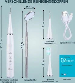 Merkloos Tandsteen Verwijderaar Elektrisch – Tandenborstel Opzetstukken - Tandarts Spiegel - 5 Standen -Wit -Lichaamsverzorging Winkel 1086x1200 3