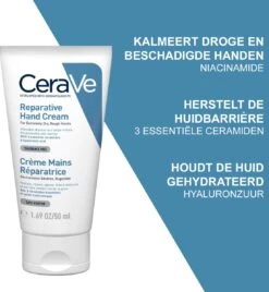 CeraVe - Reparative Handcream - Handcrème - Tegen Droge En Ruwe Handen - 50 Ml -Lichaamsverzorging Winkel 1105x1200
