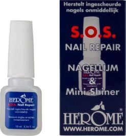 Herome Herome SOS Nail Repair -Repareer Eenvoudig Gescheurde Ingescheurde Nagels - Nagellijm Met Vijl - 10ml.