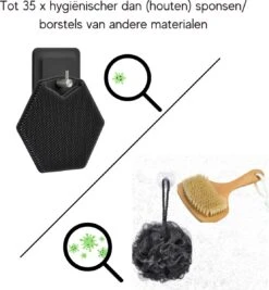 Badborstel - Siliconen Badborstel - Doucheborstel - Lichaamsborstel - Gezichtsborstel - Huidborstel - Scrub Handschoen - Massagespons - Massage Handschoen - Duurzaam - Exfoliërende Werking - Scrubben - Alle Huidtypen - Ergonomisch Handvat Met Zuignap -Lichaamsverzorging Winkel 1109x1200 2