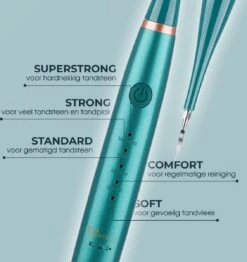 Merkloos Tandsteen Verwijderaar Elektrisch Dentect – Tandenborstel Opzetstukken - Tandarts Spiegel - 5 Standen - Groen -Lichaamsverzorging Winkel 1131x1200 3