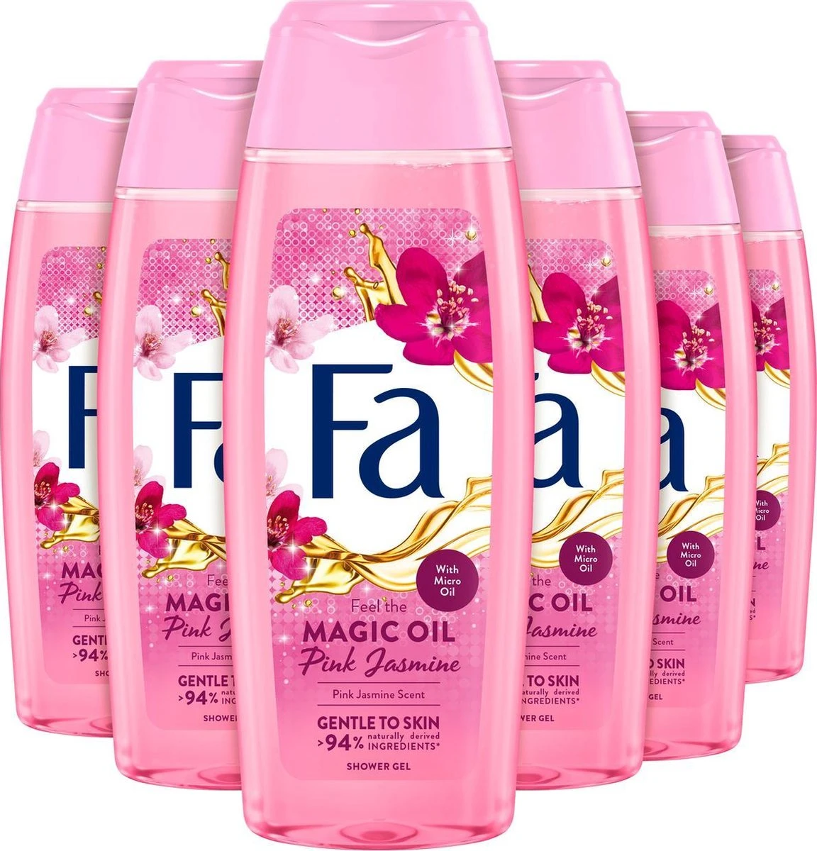 Fa Magic Oil Pink Jasmine Douchegel 6x 250ml - Grootverpakking 3 Fa Magic Oil Pink Jasmine Douchegel 6x 250ml - Grootverpakking