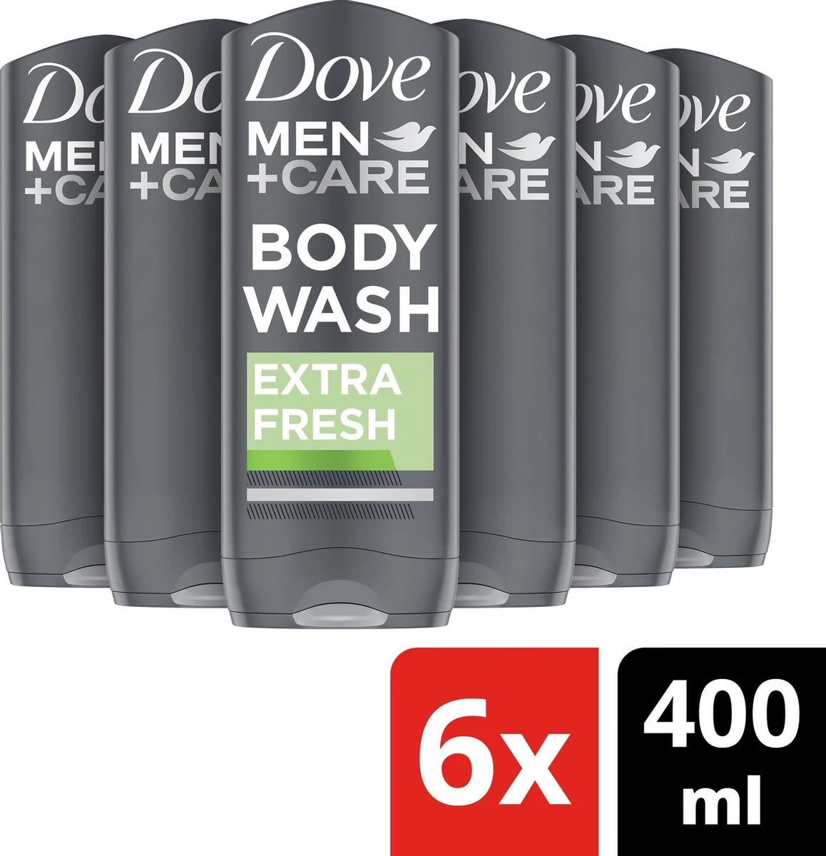 Dove Men+Care Extra Fresh Douchegel - 6 X 400 Ml - Voordeelverpakking 4 Dove Men+Care Extra Fresh Douchegel - 6 X 400 Ml - Voordeelverpakking - Afbeelding 2