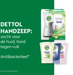Dettol - Automatische Zeepdispenser No Touch & 3x250ml Handzeep No Touch Navulling - Aloe Vera, Sheabutter En Blue Lotus -Lichaamsverzorging Winkel 1166x1200