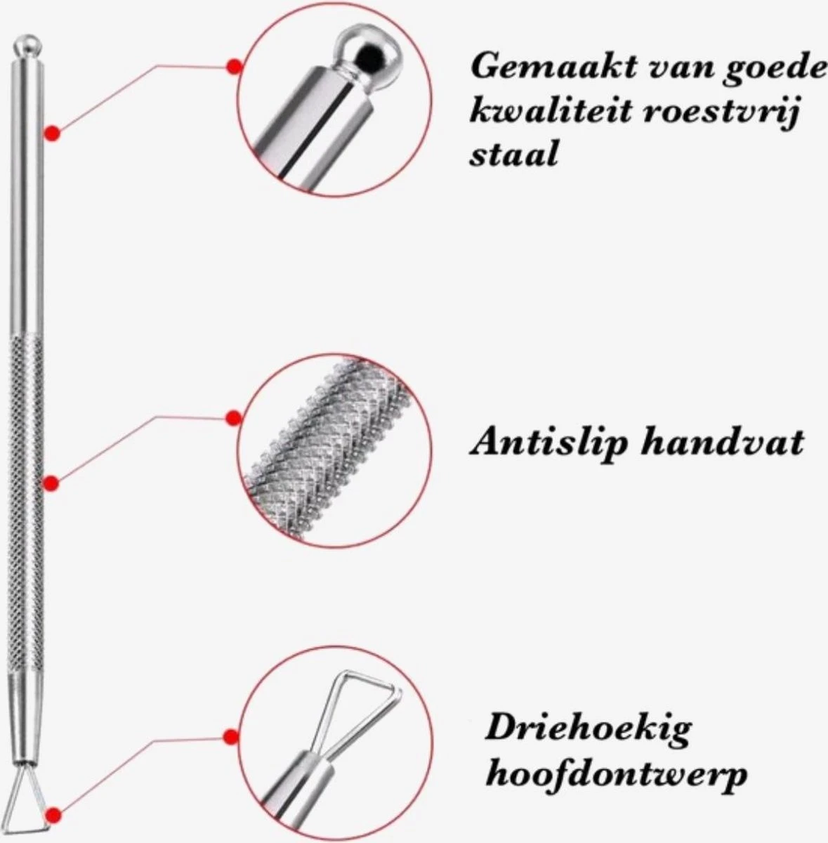 BenjaBeauty Bokkepootje Nagels - Schraper - Cuticle Pusher - Bokkenpootje Nagels - Cuticle Remover - Pedicure - Manicure 4 BenjaBeauty Bokkepootje Nagels - Schraper - Cuticle Pusher - Bokkenpootje Nagels - Cuticle Remover - Pedicure - Manicure - Afbeelding 2
