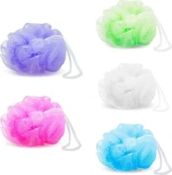 Set Van 5 - Douchespons / Badspons - Puff Sponzen / Netspons / Spons - Voordeelverpakking -Lichaamsverzorging Winkel 1181x1200