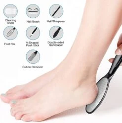 FAO 13in1 Eelt Verwijderaar - Incl. Pedicure Set - Professionele Voetvijl - Waterdichte Voetrasp - Eeltschaaf Oplaadbaar - Elektrische Eeltrasp - Zwart -Lichaamsverzorging Winkel 1188x1200