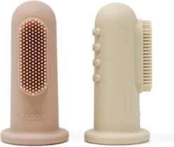 Mushie Finger Toothbrush Clay/Sand - Vingertandenborstel Baby - 2 Stuks Per Verpakking - Tandenborstel Siliconen -Lichaamsverzorging Winkel 1200x1016 3