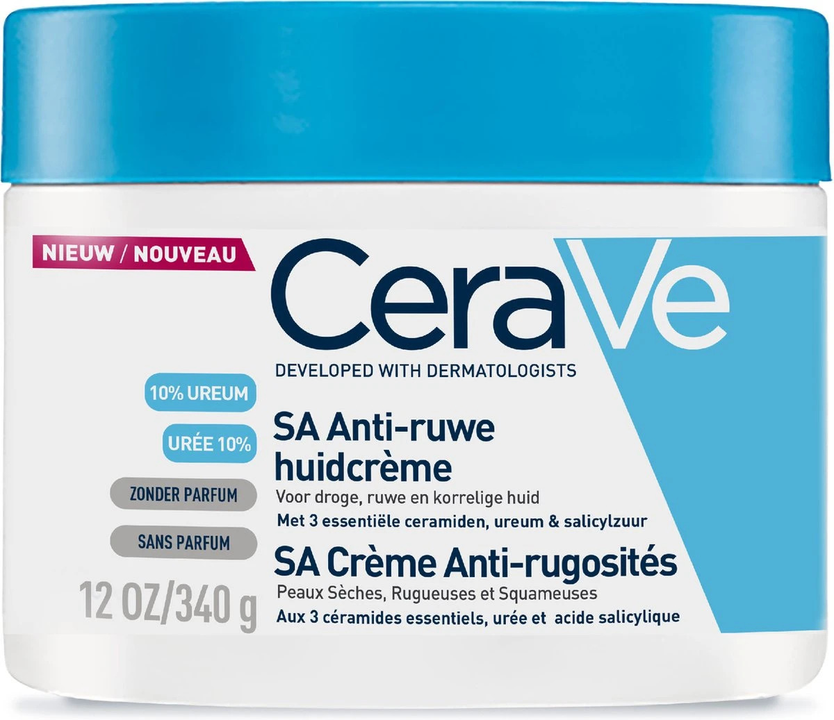 CeraVe - SA Smoothing Cream - Bodycréme - Droge En Ruwe Huid - 340 G