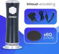 LifeWise Elektrische Eelt Verwijderaar - Voetvijl - 60 Vervangbare Schuurpads - Netstroom Adapter -Lichaamsverzorging Winkel 1200x1109