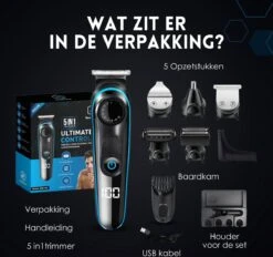 Beeperfect® 5 In 1 Baardtrimmer Voor Mannen - Incl. 5 Opzetstukken - Trimmer - Bodygroomer - Neus En Oortrimmer - 0.5-10MM - Gratis Baardkam -Lichaamsverzorging Winkel 1200x1129 7