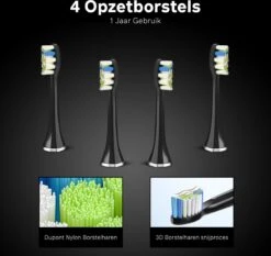 Bintoi® ISonic ProClean - Opzetborstels Elektrische Tandenborstel - 4 Stuks - Geschikt Voor Bintoi ISonic D700/D600 - Jaarvoorraad - Zwart 8 Bintoi® ISonic ProClean - Opzetborstels Elektrische Tandenborstel - 4 Stuks - Geschikt Voor Bintoi ISonic D700/D600 - Jaarvoorraad - Zwart -Lichaamsverzorging Winkel 1200x1132 1