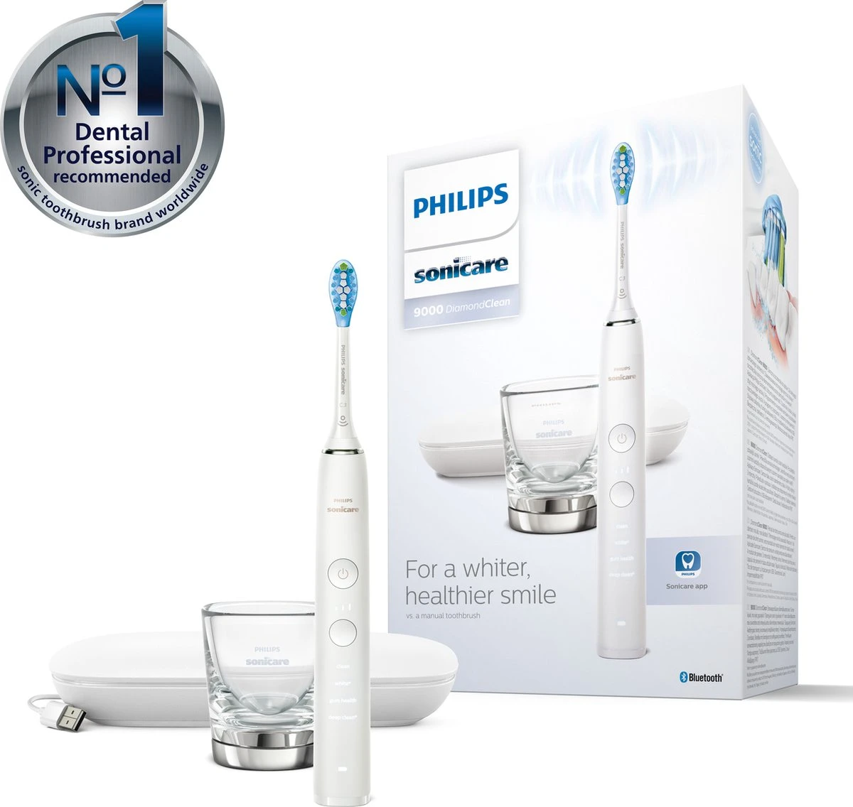 Philips Sonicare DiamondClean HX9911/27 - Elektrische Tandenborstel - Wit 4 Philips Sonicare DiamondClean HX9911/27 - Elektrische Tandenborstel - Wit - Afbeelding 2