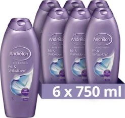 Andrélon Bad & Douche Fris & Verkwikkend Bad- En Doucheschuim - 6 X 750 Ml - Voordeelverpakking