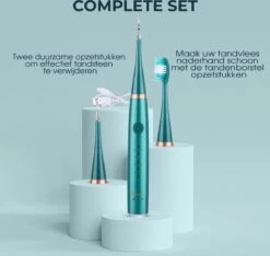 Merkloos Tandsteen Verwijderaar Elektrisch Dentect – Tandenborstel Opzetstukken - Tandarts Spiegel - 5 Standen - Groen -Lichaamsverzorging Winkel 1200x1139 10