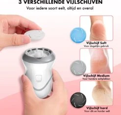 DynaBright Elektrische Eeltverwijderaar Met Stofzuigsysteem - Inc. 3 Vlijlschijven - 2 Standen - Voetvijl - Eeltvijl - Eelt Verwijderaar -USB Oplaadbaar - Geïntegreerde Zuigfunctie -Lichaamsverzorging Winkel 1200x1141