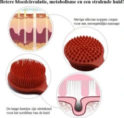 Blubs® – Badborstel – Dry Brush – Rug Scrubber – Lichaamsborstel – Rugborstel Douche Met Steel – Huidborstel – Rugborstel Kunststof – Badborstel Met Steel – Doucheborstel Met Steel – Siliconen Borstel – Droogborstel – Massage – Rood -Lichaamsverzorging Winkel 1200x1142 5