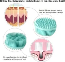 Blubs® – Badborstel – Dry Brush – Rug Scrubber – Lichaamsborstel – Rugborstel Douche Met Steel – Huidborstel – Doucheborstel – Bad- & Doucheaccessoires – Badborstel Met Steel – Doucheborstel Rugborstel – Siliconen Borstel – Massage – Cyaan -Lichaamsverzorging Winkel 1200x1142 6