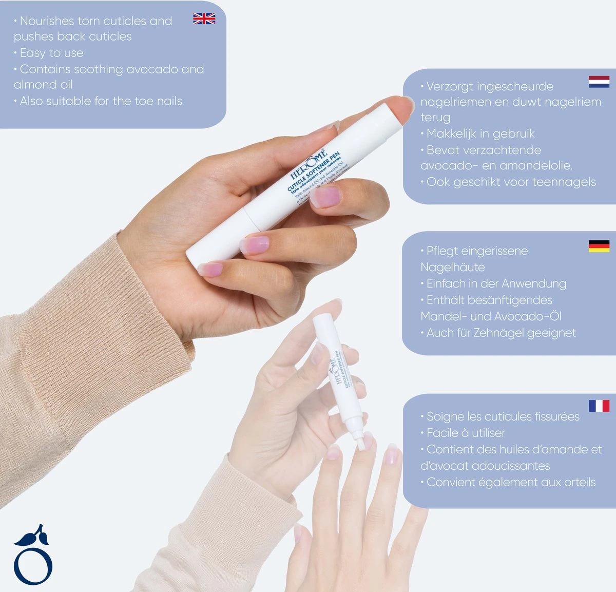 Herome Verzachtende Nagelriemoliepen - Cuticle Softener Pen - Verzorgend En Verzachtend Voor De Nagelriemen - 4ml. 5 Herome Verzachtende Nagelriemoliepen - Cuticle Softener Pen - Verzorgend En Verzachtend Voor De Nagelriemen - 4ml. - Afbeelding 3