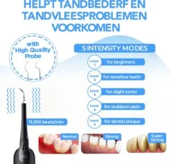 Merkloos Tandsteen Verwijderaar - 5 Standen - Inclusief Tandarts Set - Met 3 Opzetstukken - Elektrisch - Tandplak -Lichaamsverzorging Winkel 1200x1153 4