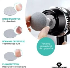 Vulpes BeautyCare® Elektrische Eelt Verwijderaar Pro – Stofzuigfunctie – 3 Snelheden – Inclusief 3 Vijlschijven & Borstel - USB-Oplaadbaar -Lichaamsverzorging Winkel 1200x1167