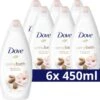 Dove Caring Bath Amandelmelk & Hibiscus Badcrème - 6 X 450 Ml - Voordeelverpakking -Lichaamsverzorging Winkel 1200x1173 5