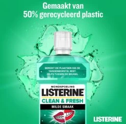 LISTERINE Clean & Fresh, Mondwater Met Essentiële Oliën En Fluoride, Zonder Alcohol, Bereikt De Plaatsen Die De Tandenborstel Mist – Zelfs Tussen De Beugel, 3 X 500 Ml -Lichaamsverzorging Winkel 1200x1180 9