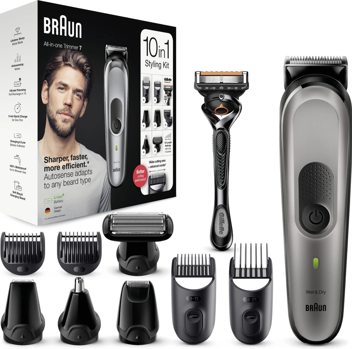 Braun Multigroomer 7 MGK7320 - 10in1 Trimmer Voor Mannen - Baard + Haar 3 Braun Multigroomer 7 MGK7320 - 10in1 Trimmer Voor Mannen - Baard + Haar