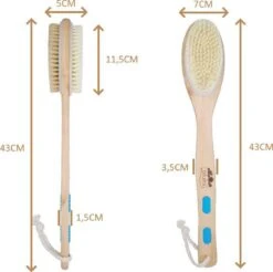 Blubs® – Houten Badborstel – Dry Brush – Rug Scrubber – Lichaamsborstel – Rugborstel Douche Met Steel – Huidborstel – Rugborstel Hout – Houten Badborstel Met Steel – Doucheborstel Met Steel – Houten Borstel – Droogborstel – Massage – Blauw -Lichaamsverzorging Winkel 1200x1194 7