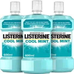 LISTERINE® Fresh Mint, Mondspoeling Met Essentiële Oliën Voor Een Langdurig Frisse Adem, 3x600ml -Lichaamsverzorging Winkel 1200x1197 6