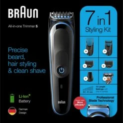 Braun MGK5245 7-in-1 Trimmer Baardtrimmer Voor Mannen - Gezichts- En Haartrimmer - Zwart/Blauw -Lichaamsverzorging Winkel 1200x1198 29