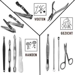 Merkloos 10-Delige Manicureset - Pedicure Set - Nagelverzorging Kit - Nagelvijl - Nagelknipper - Opbergetui - Reisset - Nageltang - Voetverzorging -Lichaamsverzorging Winkel 1200x1198 6