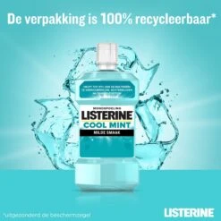 LISTERINE Cool Mint Milde Smaak, Mondspoeling Zonder Alcohol Met Etherische Oliën, Helpt Bacteriën Te Verwijderen En Zorgt Voor Een Langdurig Frisse Adem, 3 X 500 Ml -Lichaamsverzorging Winkel 1200x1200 1130