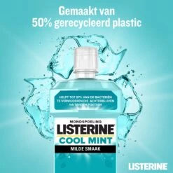 LISTERINE Cool Mint Milde Smaak, Mondspoeling Zonder Alcohol Met Etherische Oliën, Helpt Bacteriën Te Verwijderen En Zorgt Voor Een Langdurig Frisse Adem, 3 X 500 Ml -Lichaamsverzorging Winkel 1200x1200 1131