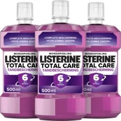 LISTERINE Total Care Tandbescherming, Mondspoeling, Biedt Complete Bescherming Voor Sterke Tanden Met 6 In 1 Effect, 3 X 500 Ml -Lichaamsverzorging Winkel 1200x1200 1134