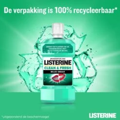 LISTERINE Clean & Fresh, Mondwater Met Essentiële Oliën En Fluoride, Zonder Alcohol, Bereikt De Plaatsen Die De Tandenborstel Mist – Zelfs Tussen De Beugel, 3 X 500 Ml -Lichaamsverzorging Winkel 1200x1200 1138