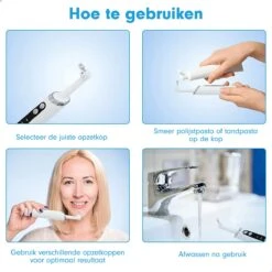 DEN-T® PRO P350 Elektrische Tandenpolijster - Wit - 5 Standen - 5 Opzetstukken - Polijstmachine - Polijstset - Tanden Polijsten - -Lichaamsverzorging Winkel 1200x1200 1151