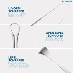 RX Goods RVS Tongschraper Voor Mondverzorging – 4 Stuks – Tongreiniger, Tongborstel & Tong Schraper – Duurzaam & Herbruikbaar -Lichaamsverzorging Winkel 1200x1200 1330