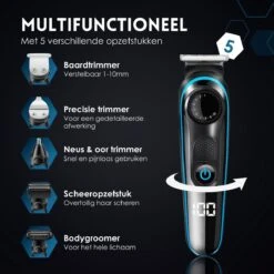 Beeperfect® 5 In 1 Baardtrimmer Voor Mannen - Incl. 5 Opzetstukken - Trimmer - Bodygroomer - Neus En Oortrimmer - 0.5-10MM - Gratis Baardkam -Lichaamsverzorging Winkel 1200x1200 1524