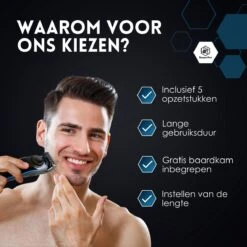 Beeperfect® 5 In 1 Baardtrimmer Voor Mannen - Incl. 5 Opzetstukken - Trimmer - Bodygroomer - Neus En Oortrimmer - 0.5-10MM - Gratis Baardkam -Lichaamsverzorging Winkel 1200x1200 1530