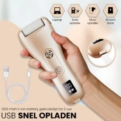 BAESS Elektrische Eeltverwijderaar - 3 Slijprollen - Afzuiging - Oplaadbaar - Goud -Lichaamsverzorging Winkel 1200x1200 155