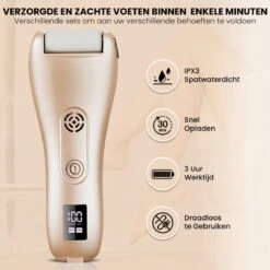 BAESS Elektrische Eeltverwijderaar - 3 Slijprollen - Afzuiging - Oplaadbaar - Goud -Lichaamsverzorging Winkel 1200x1200 159