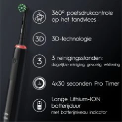 Oral B Oral-B Pro 3 3000 - Elektrische Tandenborstel - Zwart -Lichaamsverzorging Winkel 1200x1200 1603