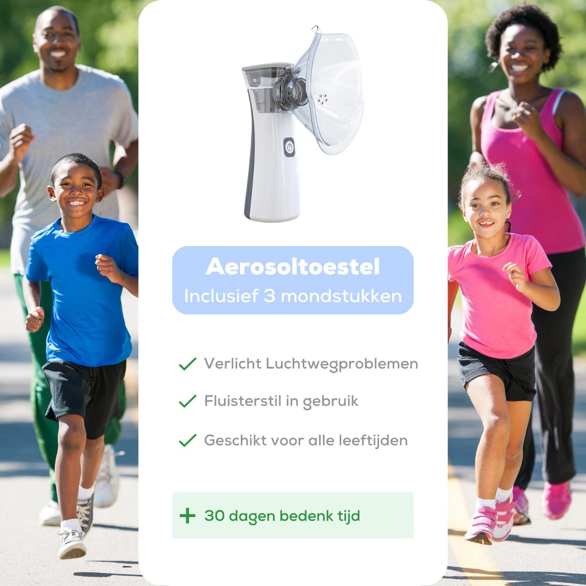 Aerosoltoestel Met 3 Mondstukken - Nebulizer Inhalator - Aerosoltoestel Kinderen, Volwassenen En Baby's - Vernevelaar Inhalator - Gezichtsstomer - Helpt Tegen Luchtwegaandoeningen 4 Aerosoltoestel Met 3 Mondstukken - Nebulizer Inhalator - Aerosoltoestel Kinderen, Volwassenen En Baby's - Vernevelaar Inhalator - Gezichtsstomer - Helpt Tegen Luchtwegaandoeningen - Afbeelding 2