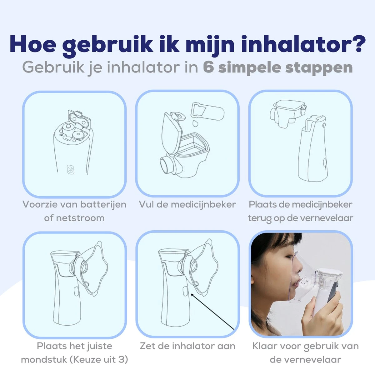 Aerosoltoestel Met 3 Mondstukken - Nebulizer Inhalator - Aerosoltoestel Kinderen, Volwassenen En Baby's - Vernevelaar Inhalator - Gezichtsstomer - Helpt Tegen Luchtwegaandoeningen 10 Aerosoltoestel Met 3 Mondstukken - Nebulizer Inhalator - Aerosoltoestel Kinderen, Volwassenen En Baby's - Vernevelaar Inhalator - Gezichtsstomer - Helpt Tegen Luchtwegaandoeningen - Afbeelding 8